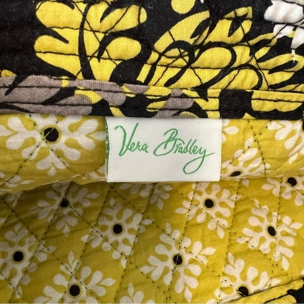 VERA BRADLEY Baroque 2010 Holiday Tote Black Yellow White Y2K 1 Strap Large
